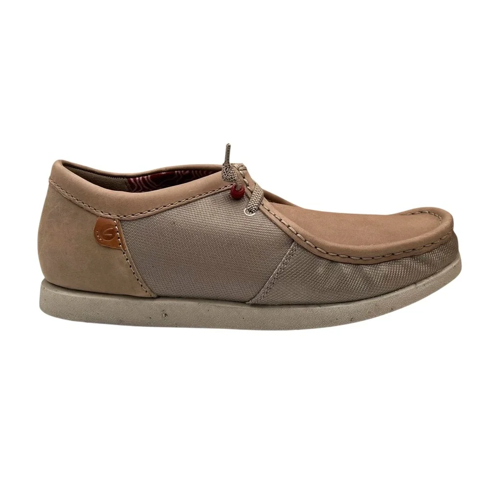 Clarks Mens Shacrelite Moc Leather Casual Shoe Size 10.5 Beige-Tan Slip-on Style
